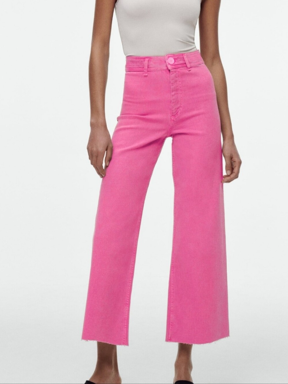 Zara Barbie Pink Marine High-Rise Pink Women's Jeans
